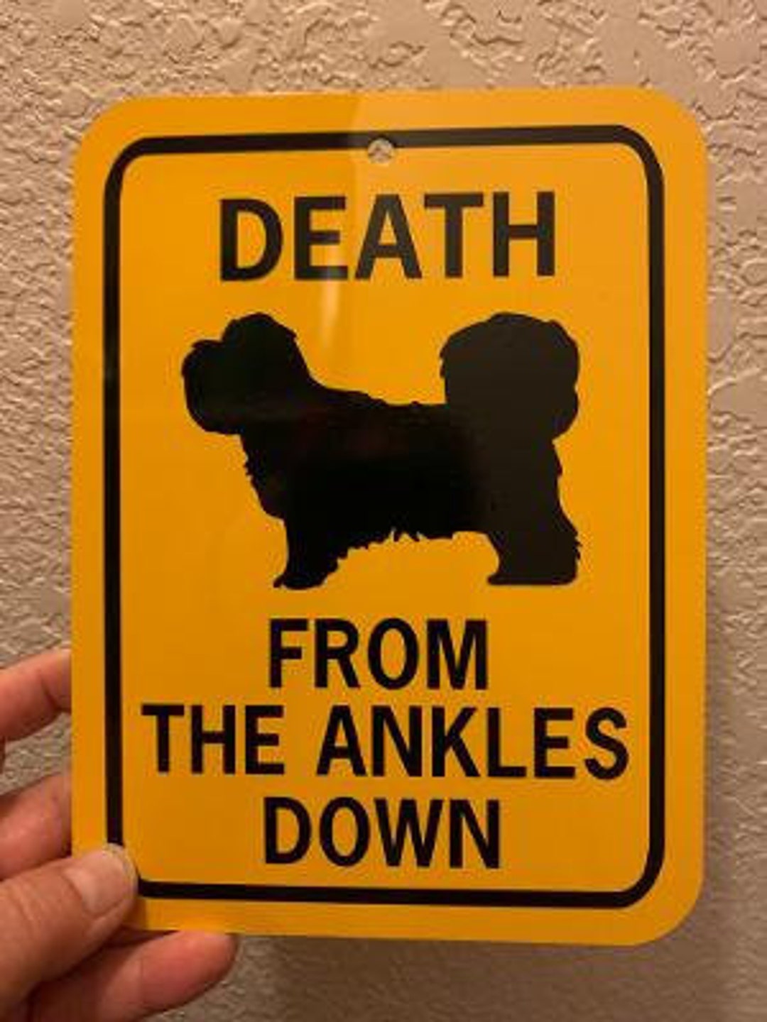 Death From the Ankles Down TEMPLATE Shih Tzu Funny Pet Sign - Etsy UK