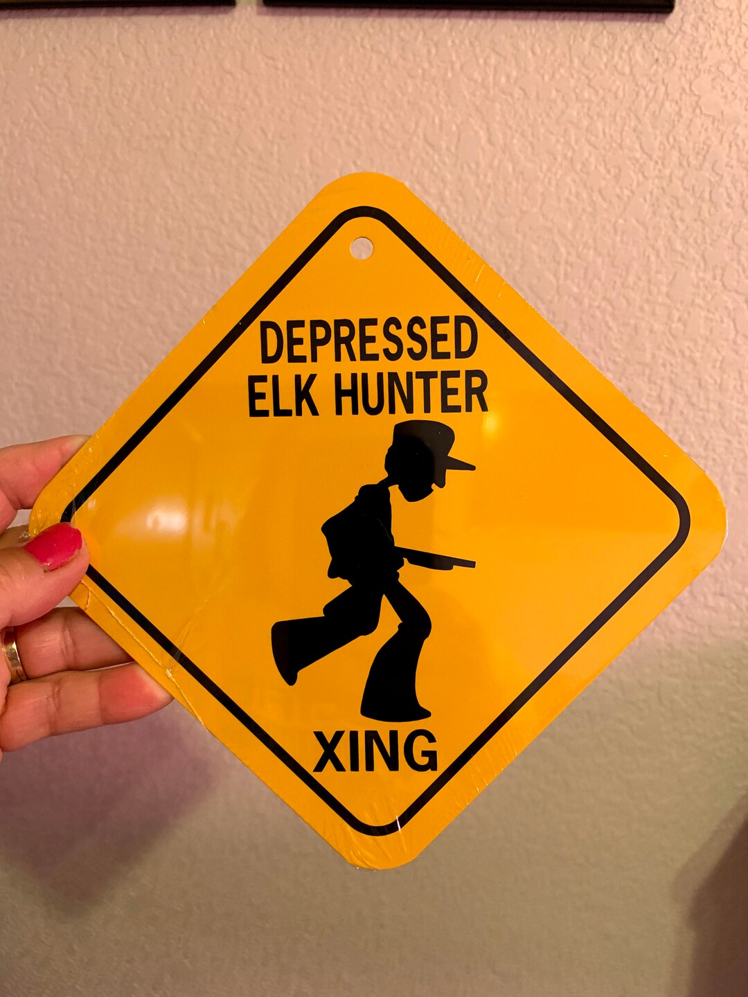 Depressed Elk Hunter Xing Funny Sign Crossing 6x6 Inch Etsy