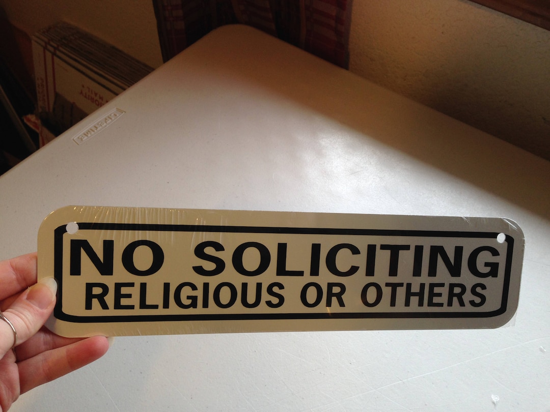 No Soliciting Religious or Others Sign 3x12 Inch Aluminum Metal Sign - Etsy