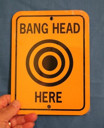 Bang Head Here Funny Office Decor Sign 6x8 Inch Aluminum Metal Sign - Etsy