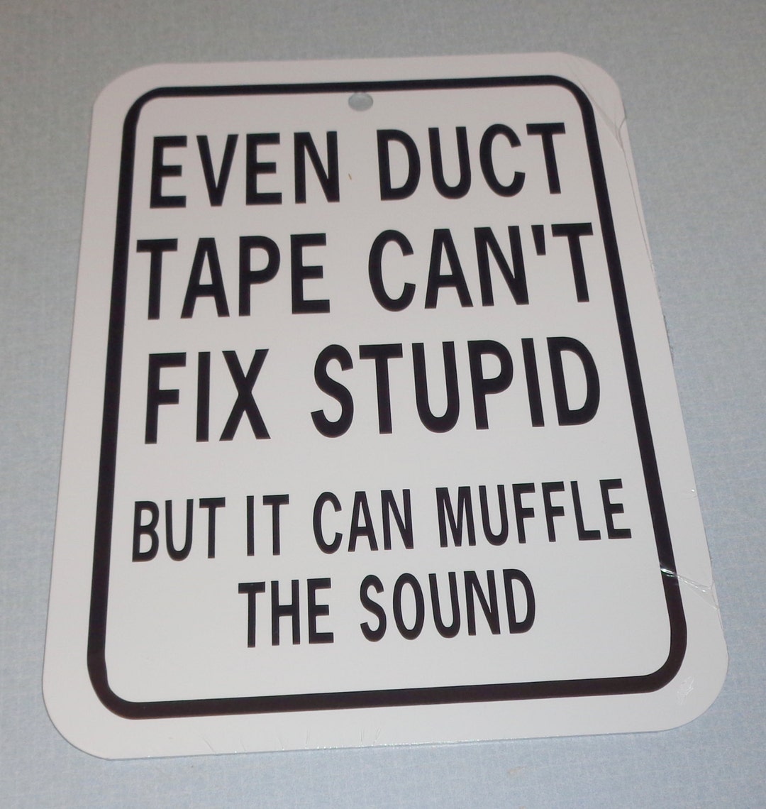 Even Duct Tape Can't Fix Stupid but It Can Muffle the Sound Funny Sign