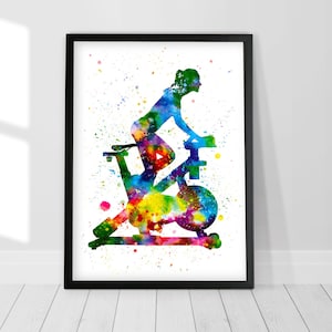 Workout bike Print Stationary bike Art Home gym Decor Exercise bike Poster