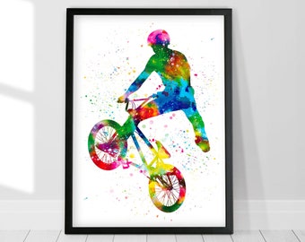 BMX Bike Poster, Extreme Sport Poster, BMX Wall Art