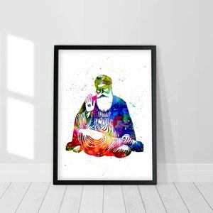 Sikh art print, Sikh Guru Nanak, Spiritual decor for wall, Hindu art print, Meditation poster, Yoga gift