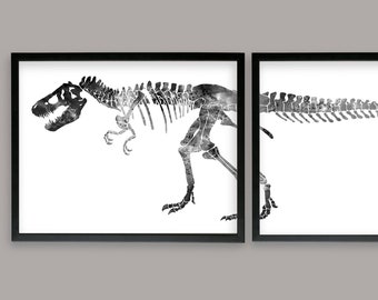 T-Rex Skeleton, Tyrannosaurus Rex watercolor, Dinosaur printable, T-Rex Poster, Dinosaur Art, Tyrannosaurus poster, Wall art, Watercolor Art