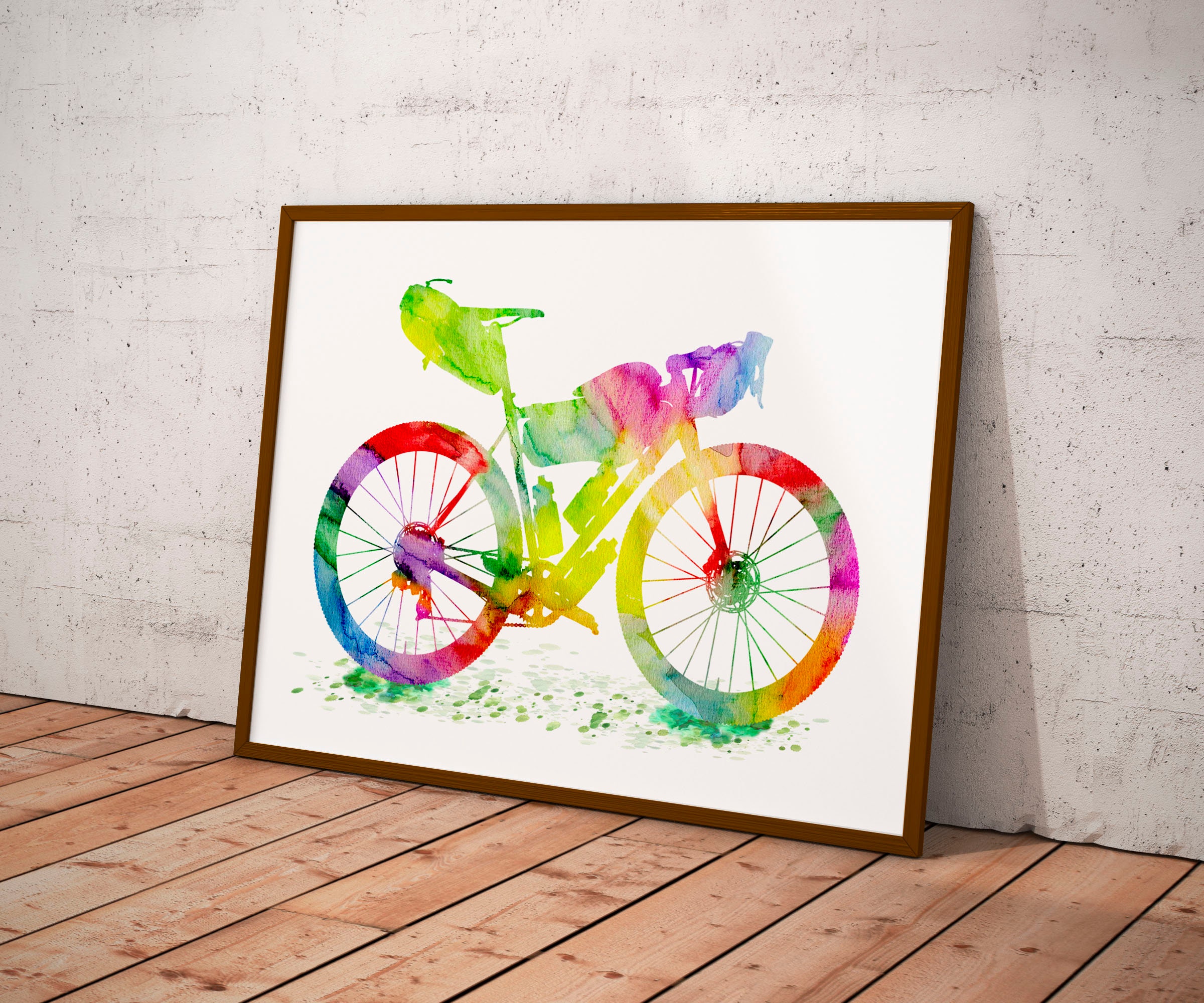 Bikepacking Watercolor Art Bike Touring Art Cross Country | Etsy