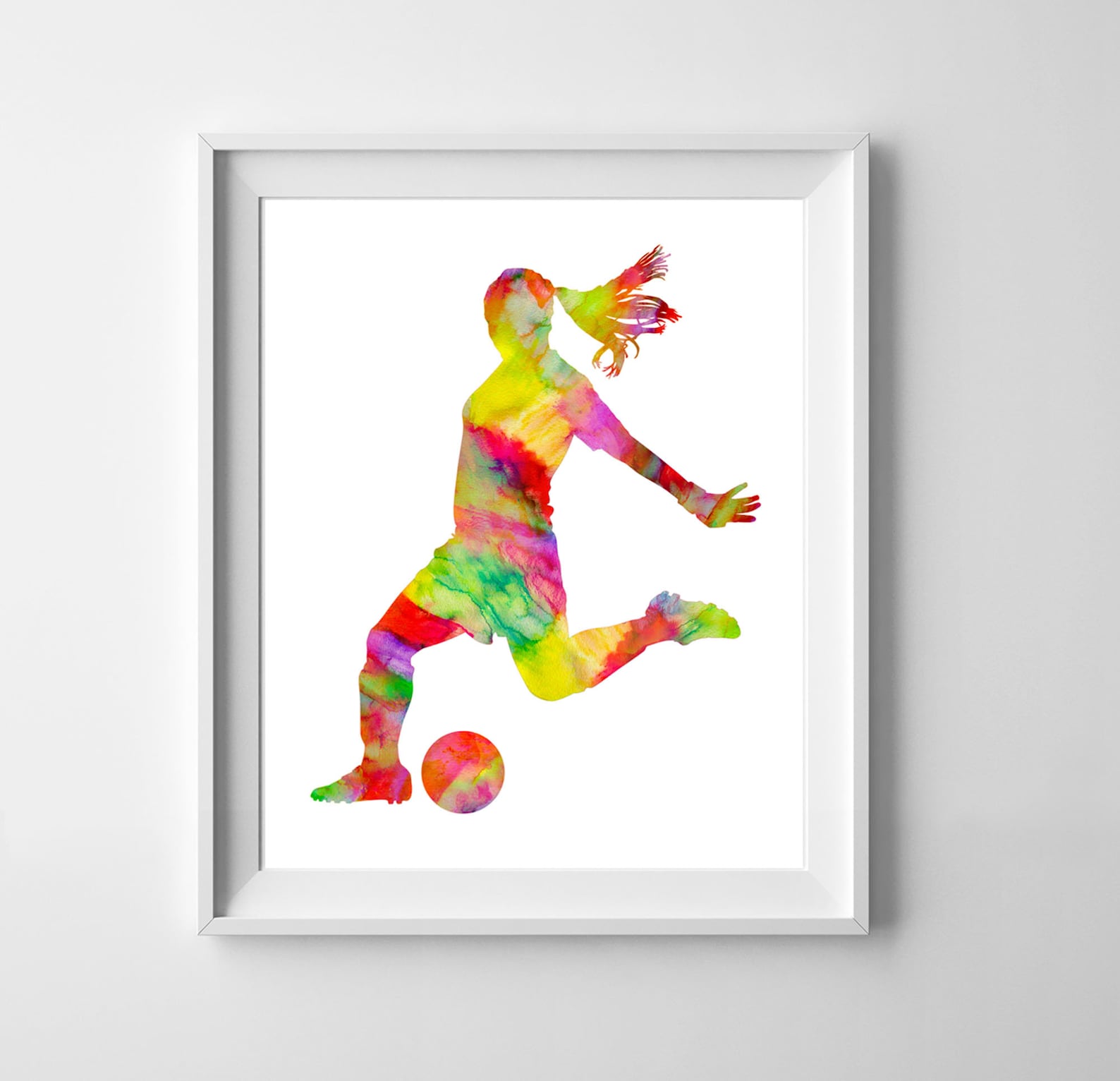 Soccer Girls watercolor art Set of 3 printable wall art Etsy