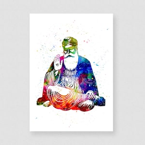 Impression d'art Sikh Guru Nanak : décoration de méditation spirituelle