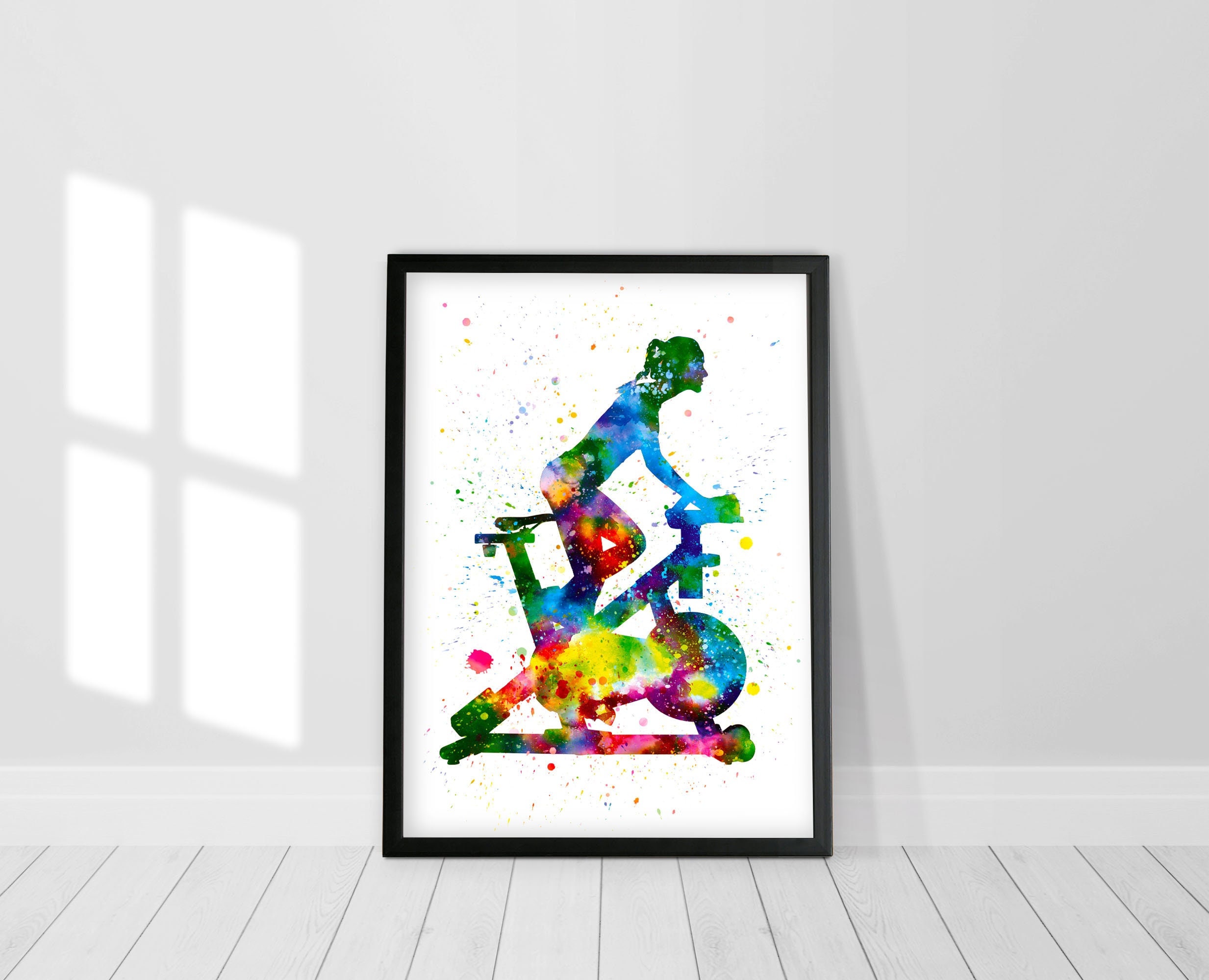 Workout bike Print Stationary bike Art Home gym Decor Exercise bike Poster