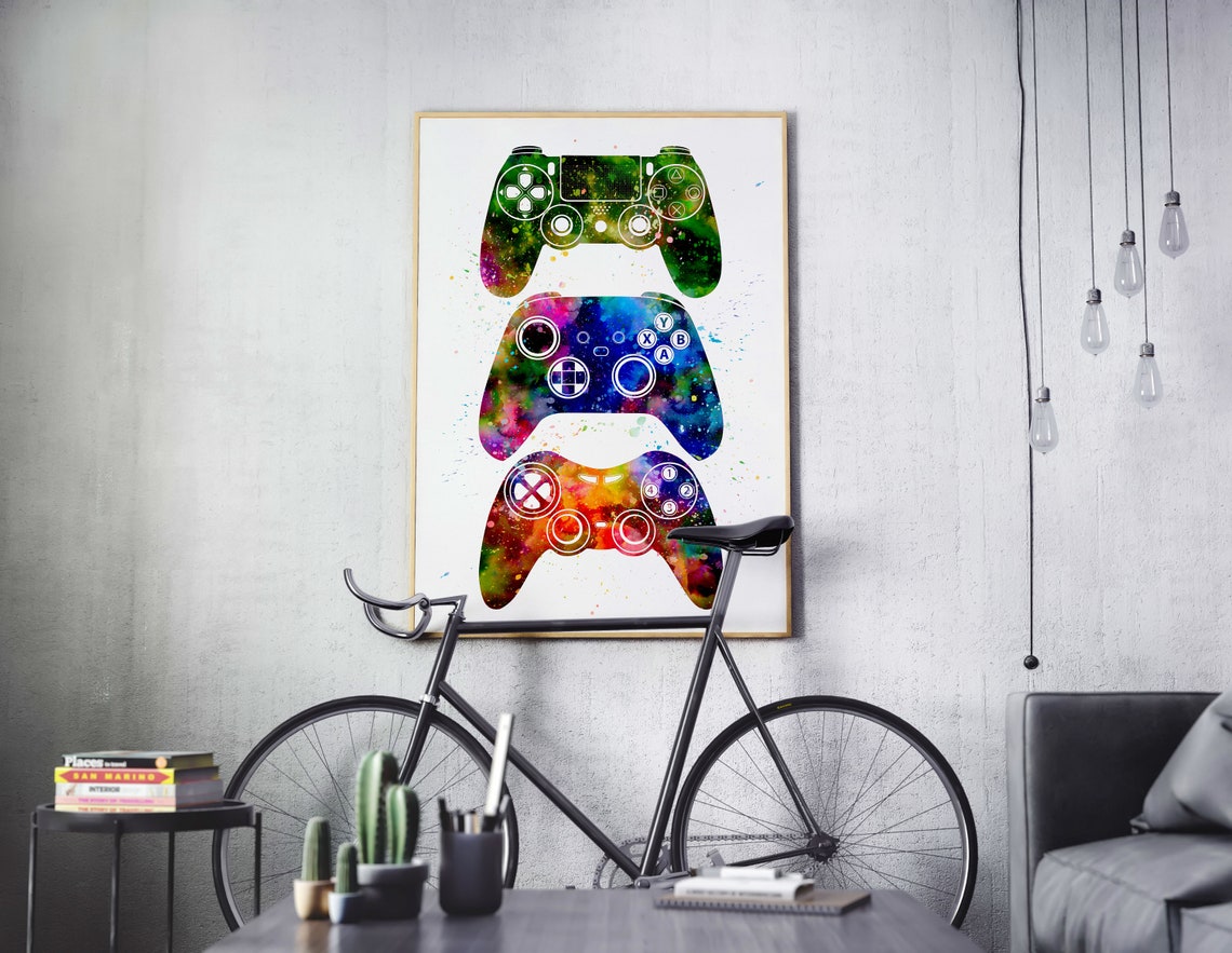 Game Controller Poster Controller Wall Art Gamer Room Decor Etsy