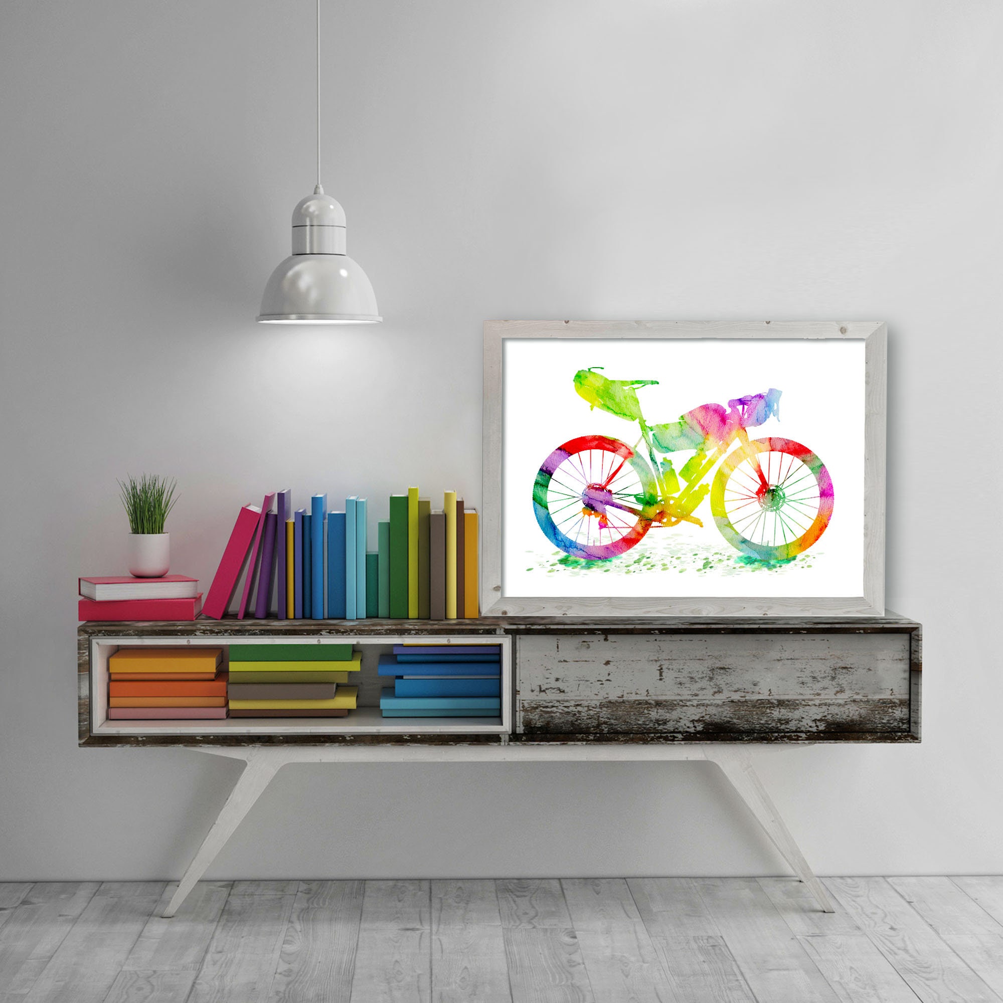 Bikepacking Watercolor Art Bike Touring Art Cross Country Etsy