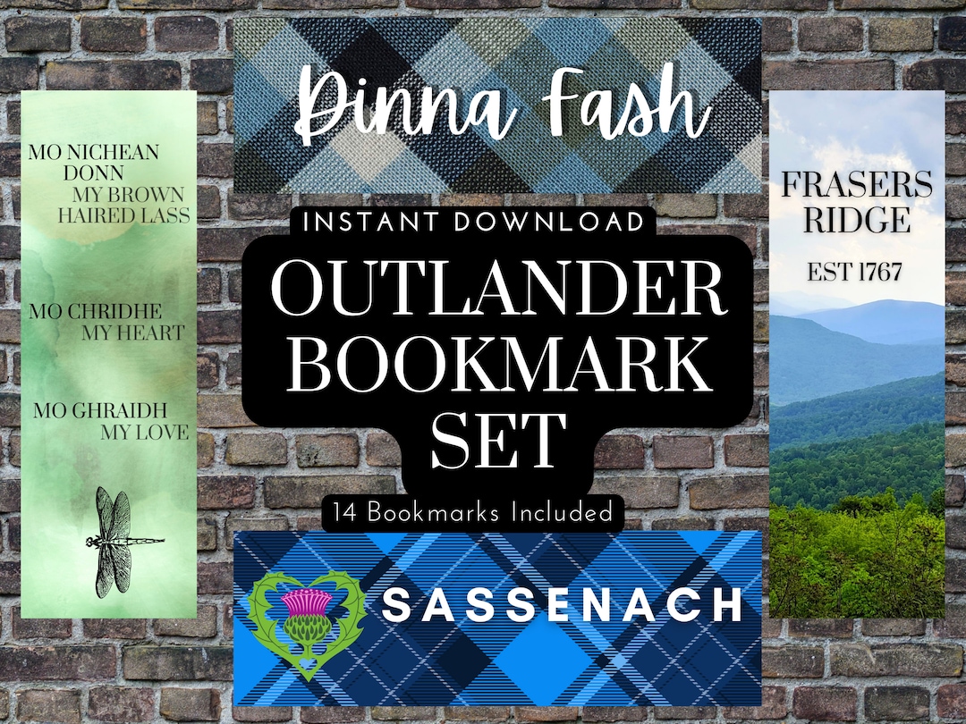 Outlander Printable Bookmark Set Outlander Gifts Outlander Inspired ...