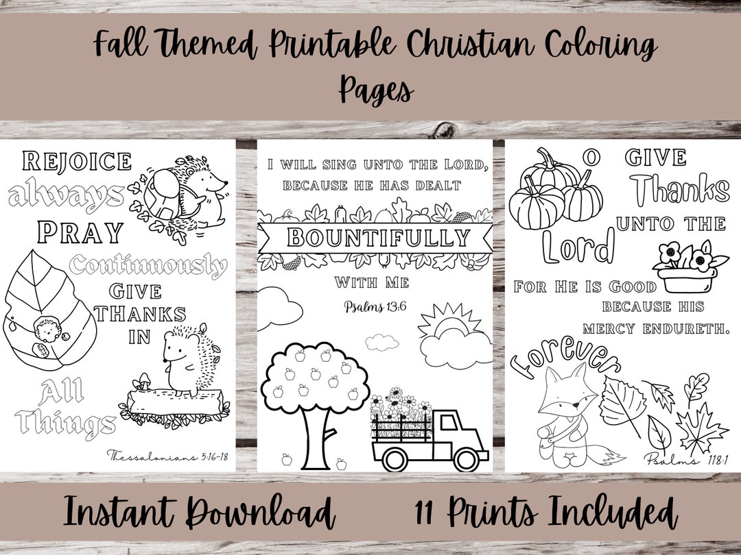 Printable Fall Christian Coloring Bible Coloring Pages Fall - Etsy