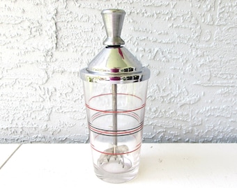 Vintage Cocktail Shaker with Reamer: Mid-Century Modern Barware