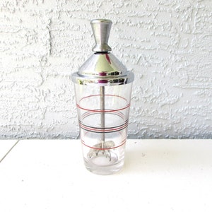 Vintage Cocktail Mixer - Shaker with Reamer - Cocktail Shaker - Martini Shaker Mid Century Modern Retro Barware -