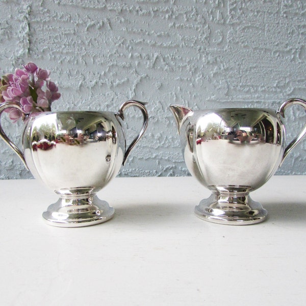 Vintage Sheffield Silverplate Creamer and Sugar Bowl - Sheffield England - Silver Plate Cream and Sugar -