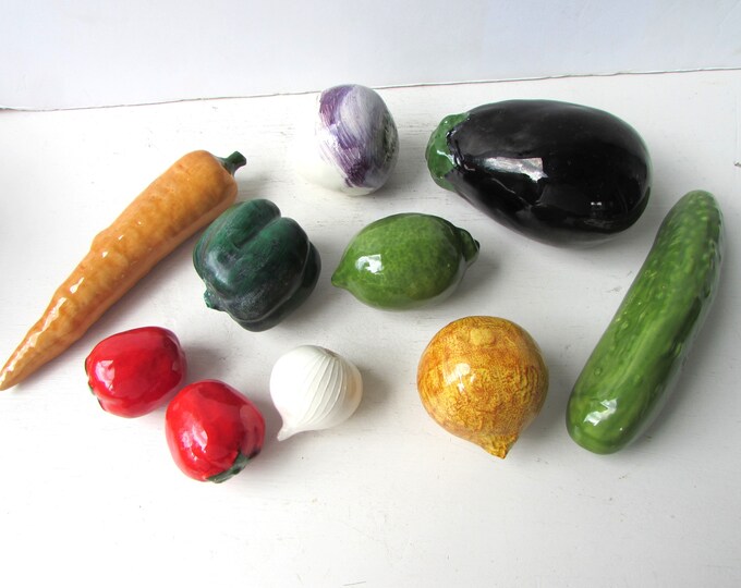 Vintage Ceramic Vegetables and Fruit Hollow Set of 10 Etsy