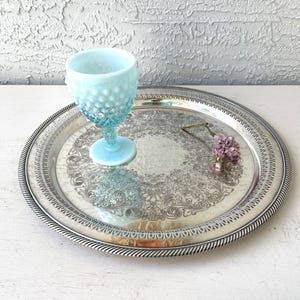 Vintage Round Silverplate Tray - Elegant Silver Serving Tray - Round Drinks Tray - Eales 1779 Silverplate