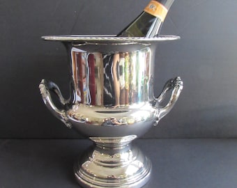 Mid Century Barware - Vintage Champagne Bucket - Hollywood Regency Elegance -Silverplate - Silver Plate -