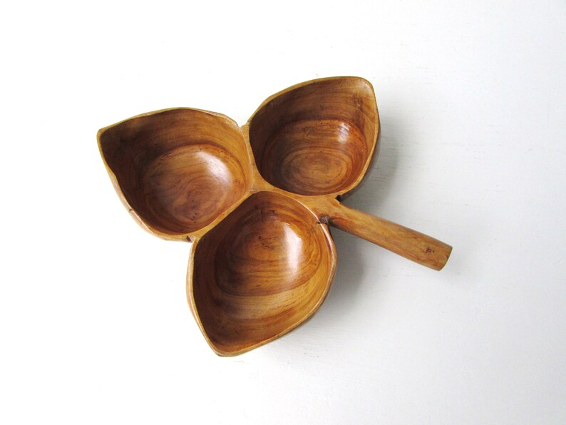 Serrv Peru Wooden Leaf Shaped Bowl Vintage Wood Bowl Wooden Serving Bowl - Decorative Wooden Bowl Acadia Wood