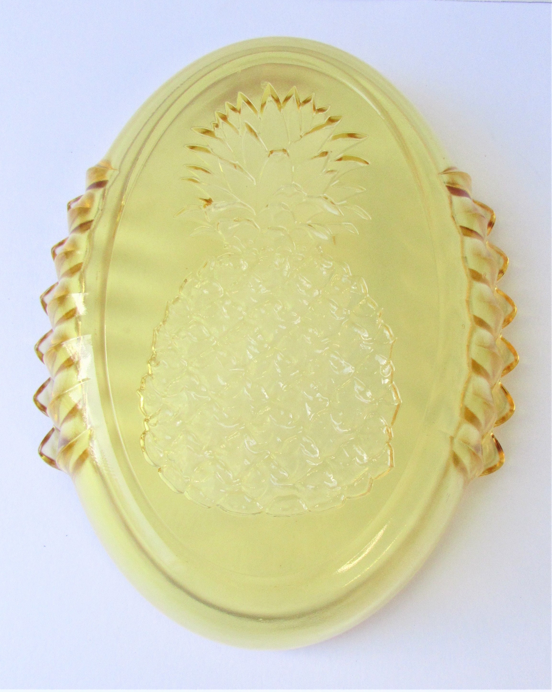 Yellow Pineapple Glass Serving Dish Indiana Glass Pineapple Etsy
