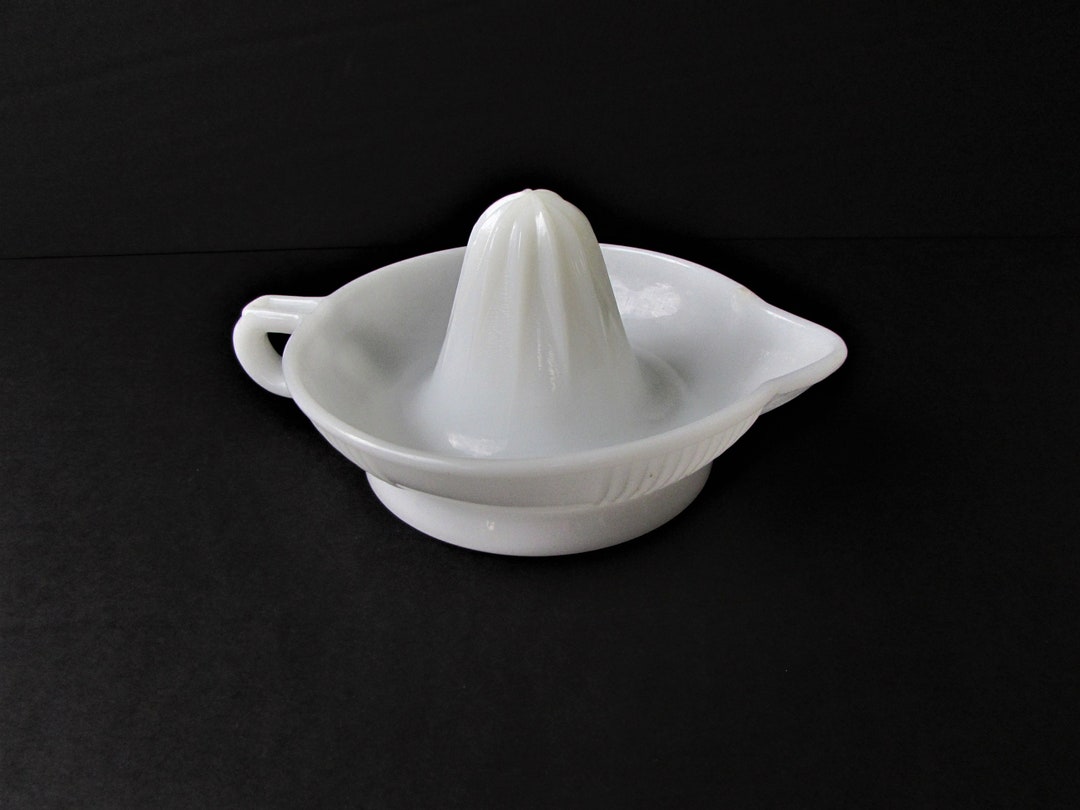 Vintage Milk Glass Juicer White Glass Juicer Depression Glass White