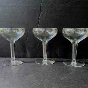 Vintage Coupe Champagne Glasses - Mid Century Modern Barware, Set of 3