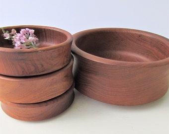 Ensemble de saladiers vintage en teck Selandia : design moderne danoise Mid-Century