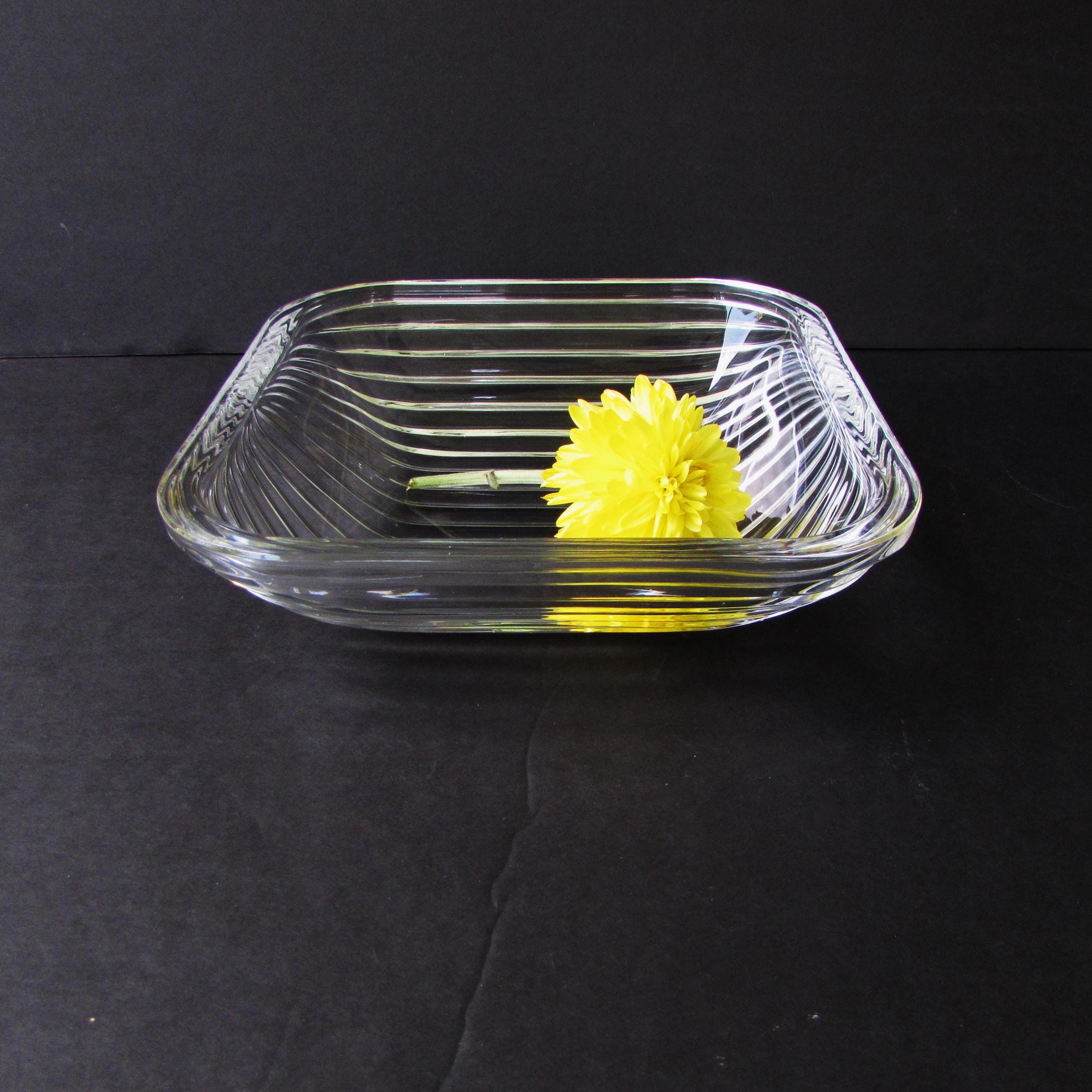 Vintage Villeroy Boch Crystal Dish: Paloma Picasso Quadra Ribbed