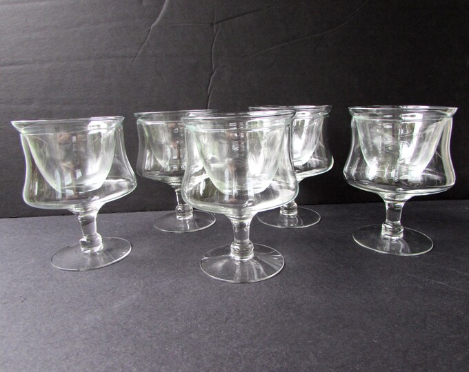 Vintage Clear Glass Shrimp Cocktail Set Set of 5 Seafood Cocktail