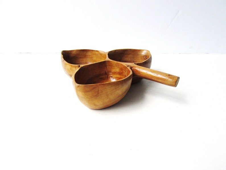 Serrv Peru Wooden Leaf Shaped Bowl Vintage Wood Bowl Wooden Serving Bowl - Decorative Wooden Bowl Acadia Wood