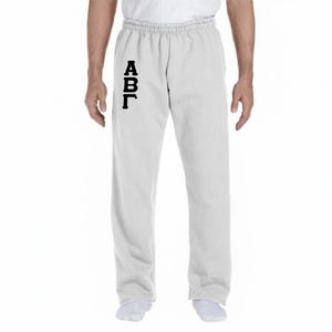 Custom Greek Sweatpants with Sewn-On Letters (G123)