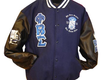 Custom Varsity Letterman Jacket with Letters and Crest. Lifetime Embroidery Guarantee