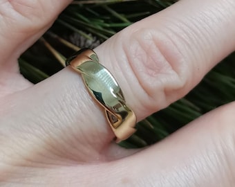 8k Yellow Gold Intertwined Wedding Band Ring, US Size 5 1/2