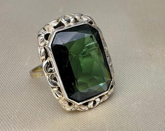 1930s Art Deco 835 Silber Spinell Ring, US Size 7