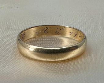 German 14k Yellow Gold Band from 1924, US size 11 3/4
