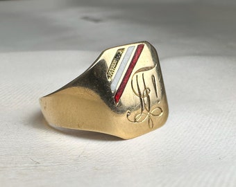 Vintage Männerring aus 585er Gold mit geschwärzten 925 Sterling Silber