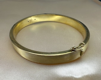 Massive German Hinged Bracelet, 14k Gold Bangle Bracelet, Ladies Gold Bangle, 22.6g