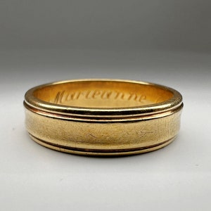 German 14k Yellow Gold Band, 8g Gold Wedding Band Ring, US size 10 1/2