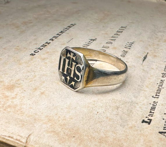 Chevalière Argent Monogramme FV - Bague Anneau Taille 57