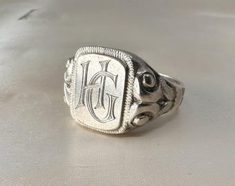 Alter Deutscher Siegelring aus Silber: 1925er Silber Siegelring