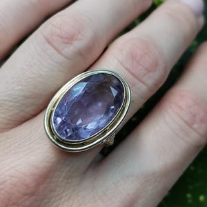 Vintage German Amethyst Ring, Art Deco Ring, US Size 6 1/2