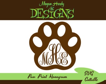 Paw Print Monogram SVG