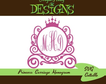 Princess Carriage Monogram SVG
