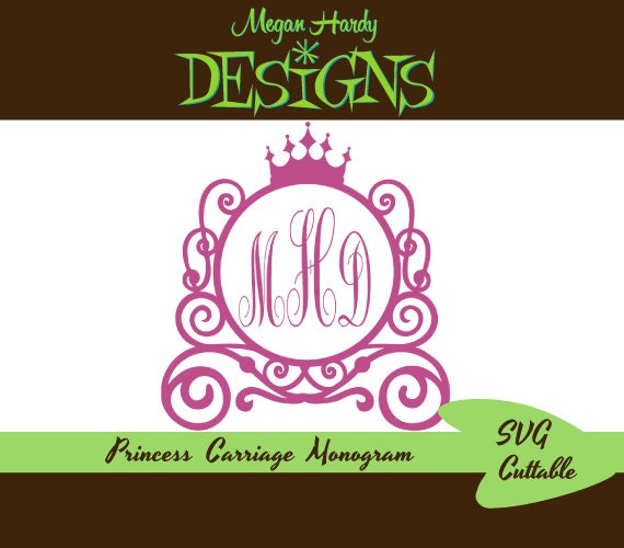 Download Princess Carriage Monogram Svg Etsy