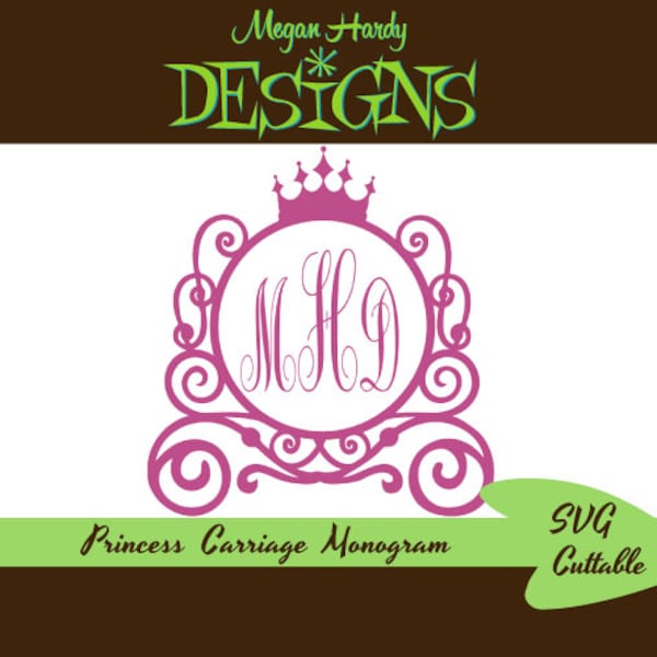 Princess Carriage Monogram SVG