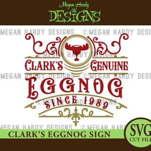 Clark es Eggnog Schild SVG
