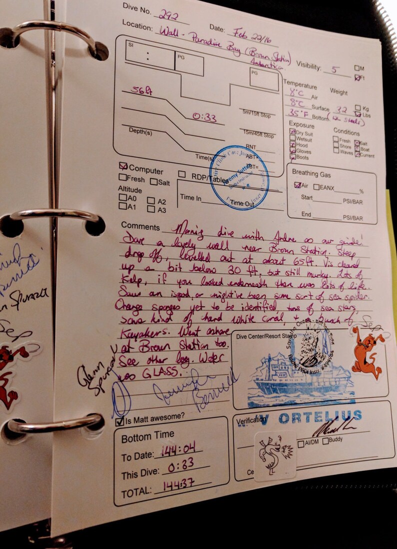 Scuba Diving Logbook Pages DIGITAL DOWNLOAD Etsy Ireland