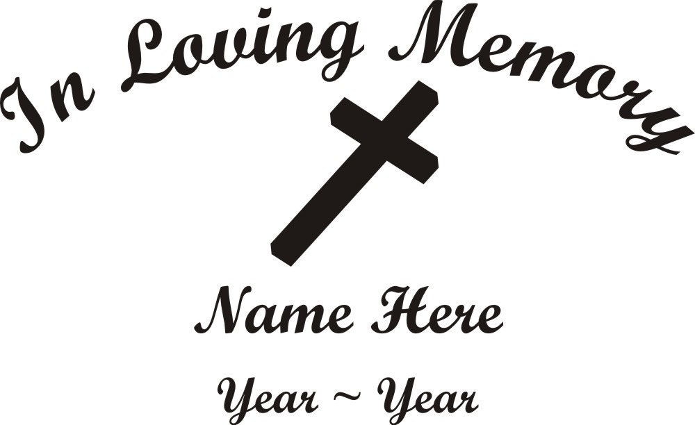 In Loving Memory Cross Memorial Window Decal/sticker Etsy
