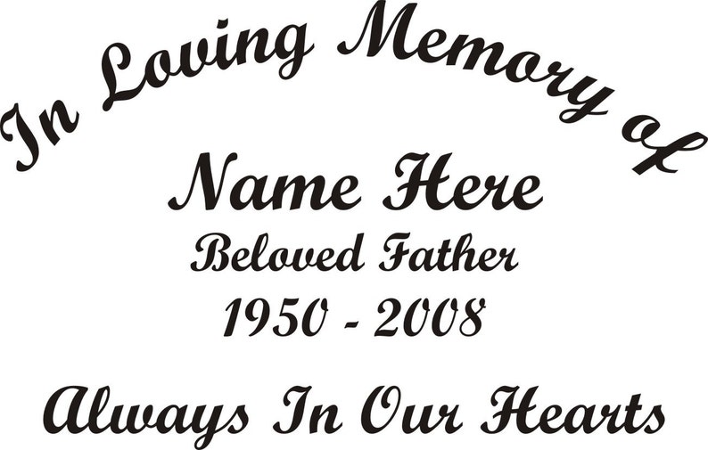 In Loving Memory of Beloved Father Memorial Window Decal Etsy
